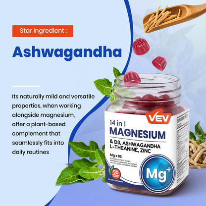 VEV DeepCalm 14-in-1 Magnesium Complex Gummies